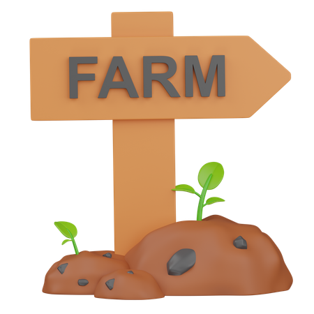 농장 간판  3D Icon