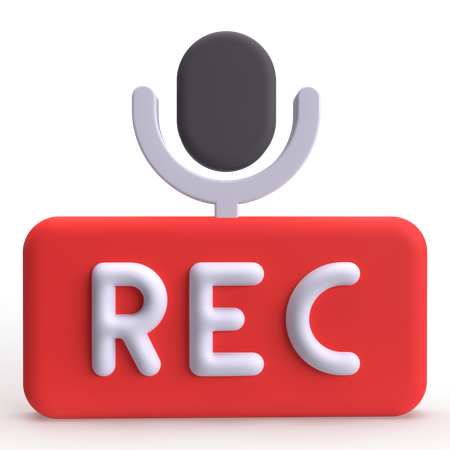 녹음  3D 아이콘