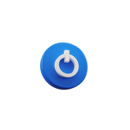 シャットダウンシンボル  3D Icon