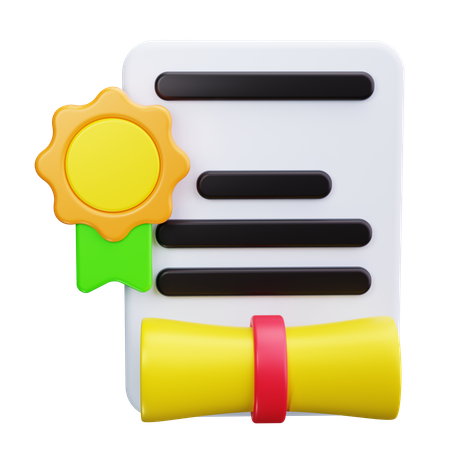 졸업장  3D Icon