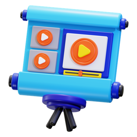 비디오 프레젠테이션  3D Icon