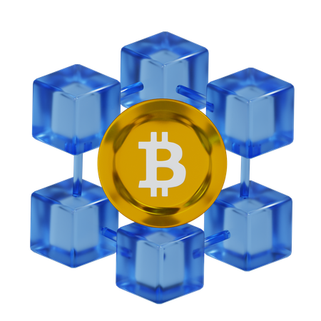블록체인 암호화폐 디지털 화폐 경제의 아이콘  3D Icon