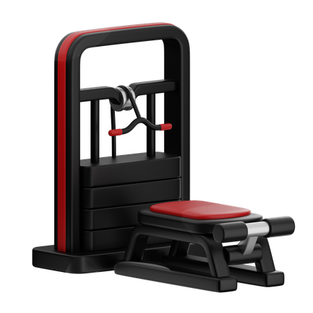 랫 풀다운 머신  3D Icon