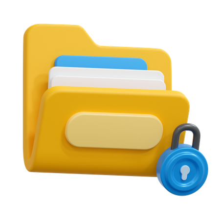 폴더 잠금  3D Icon