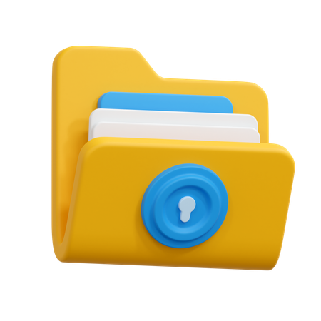 폴더 잠금  3D Icon