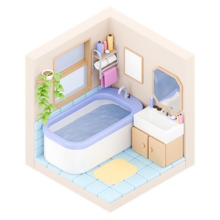 バスルーム  3D Icon