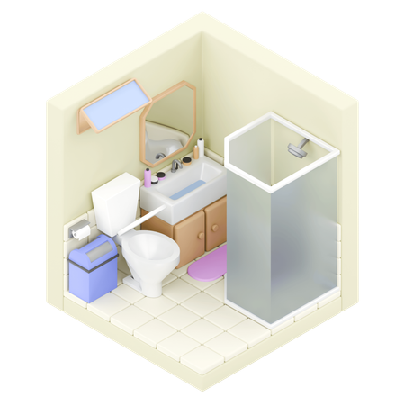 バスルーム  3D Icon