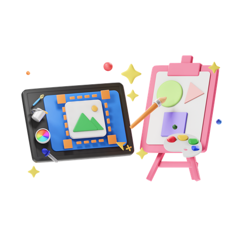 페인팅 플랫폼  3D Icon