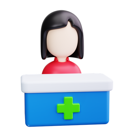 病院受付  3D Icon