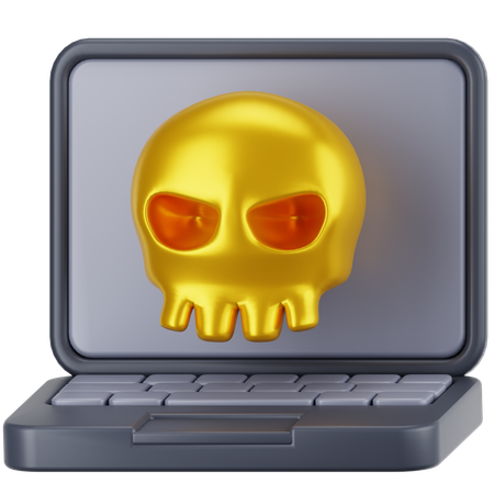 노트북 해킹  3D Icon