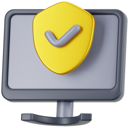 컴퓨터 쉴드  3D Icon