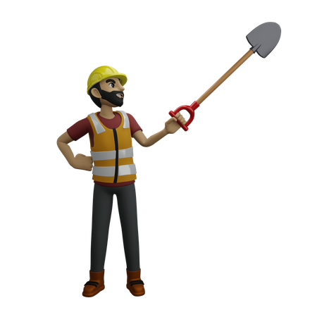 こてを持った男性  3D Icon