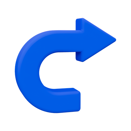 右向きの曲線矢印  3D Icon