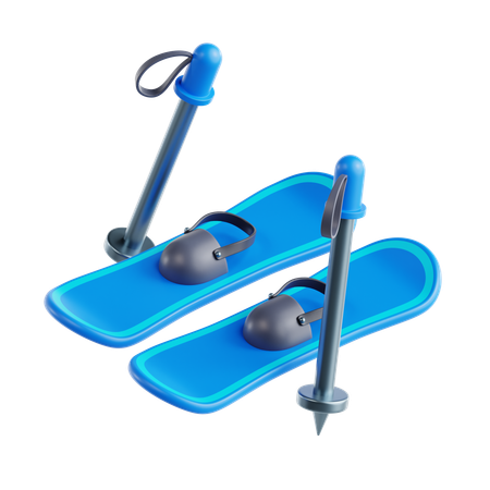스키  3D Icon