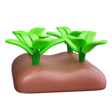 作物の列  3D Icon