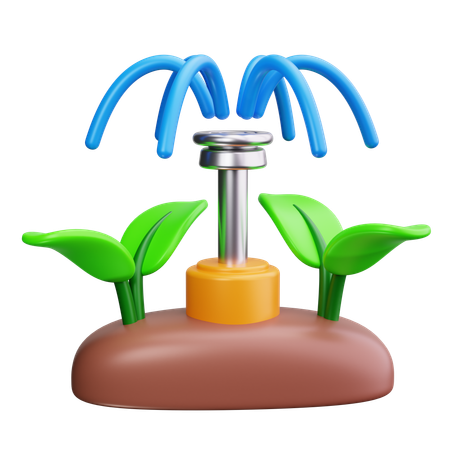 畑のスプリンクラー  3D Icon