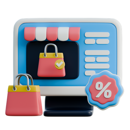 온라인 매장  3D Icon
