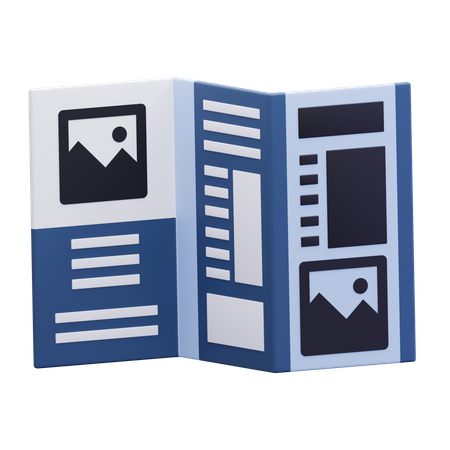 소책자  3D Icon