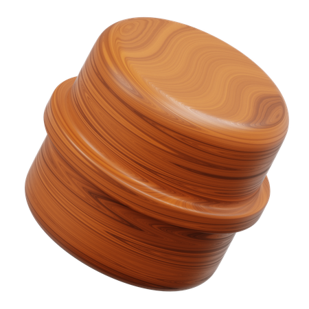 梱包用の木目模様の積み重ね容器のデザイン  3D Icon