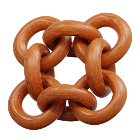 나무 링은 사각형 디자인을 만듭니다  3D Icon