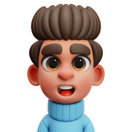 파란색 스웨터를 입은 소년  3D Icon