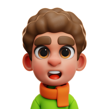 녹색 셔츠를 입은 소년  3D Icon