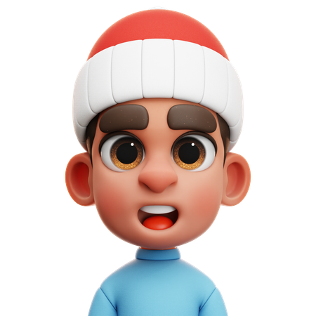 파란색 셔츠를 입은 소년  3D Icon