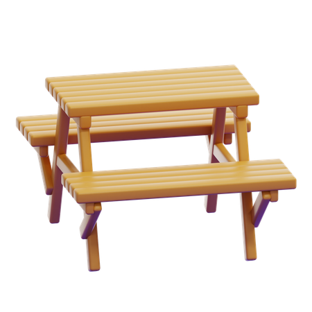 ミニピクニックテーブル  3D Icon