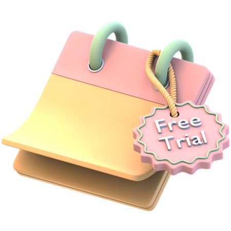 무료 체험 달력 시작  3D Icon