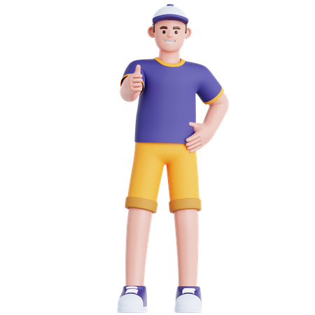 親指を立てている男性  3D Icon