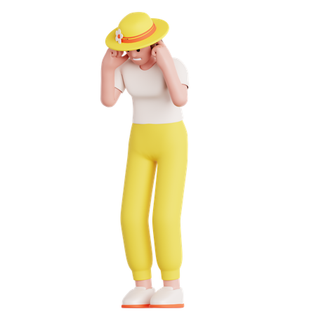 耳を塞ぐ女性  3D Icon