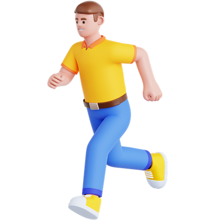 走っている男性  3D Icon