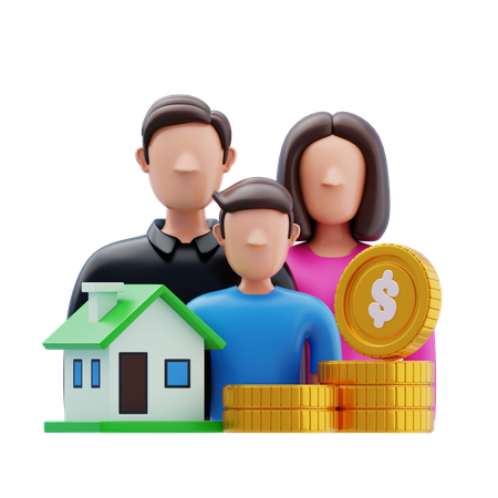 가족 자산 계획  3D Icon