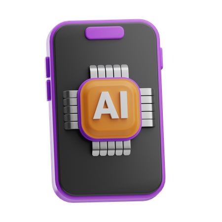 인공지능 스마트폰  3D Icon