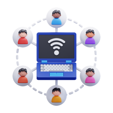 원격 근무  3D Icon