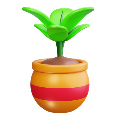 鉢植え  3D Icon