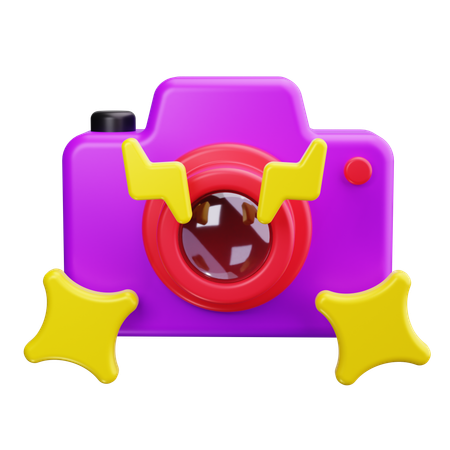 カメラのフラッシュ  3D Icon