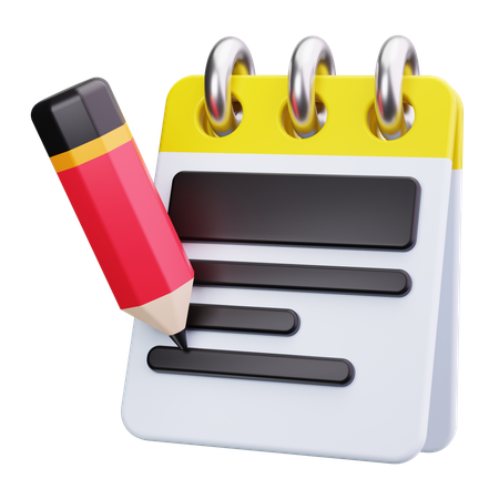 메모장  3D Icon
