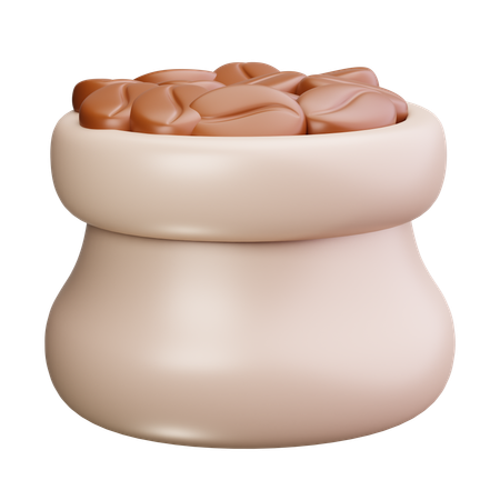 커피콩 한 자루  3D Icon