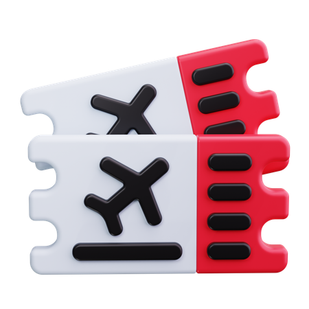 飛行機の搭乗券  3D Icon