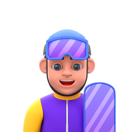 스노보더  3D Icon
