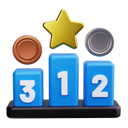 表彰台  3D Icon