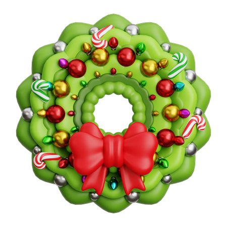 クリスマスリース  3D Icon