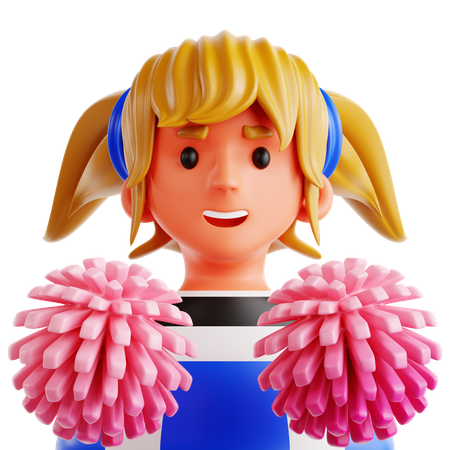 チアリーダー  3D Icon