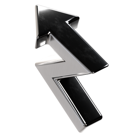 ジグザグ左上矢印  3D Icon