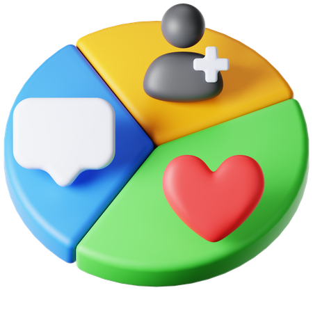 ソーシャルメディア分析  3D Icon