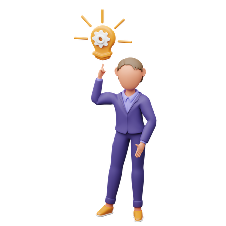 사업 아이디어를 얻는 사업가  3D Icon