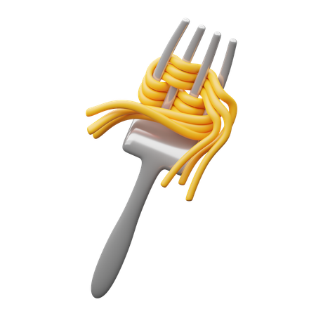 フォークと麺  3D Icon