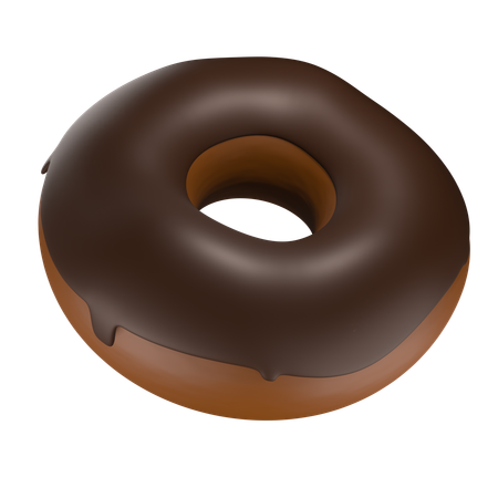 초콜릿 녹인 도넛  3D Icon