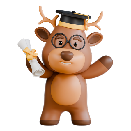사슴 졸업  3D Icon